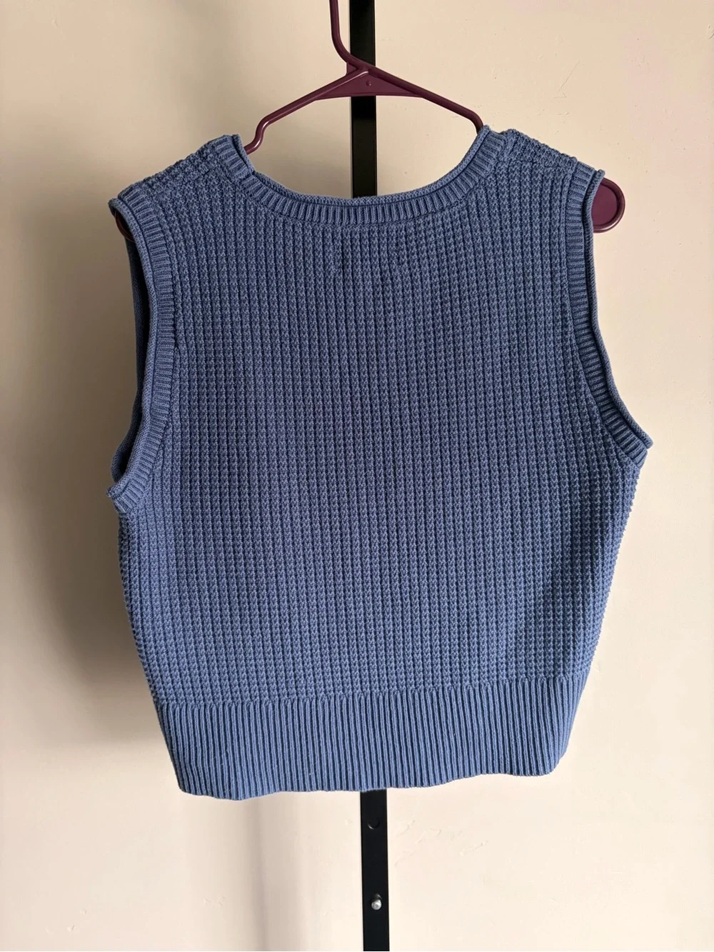 Lucky Brand Blue Cotton Knit Sweater Tank Top Large - Picture 4 of 4